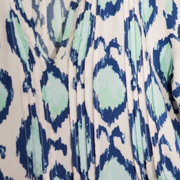 Lilly Pulitzer Sarasota‎ Tunic Top Women XS Blue Ikat Print Resort Beach Boho - Picture 4 of 12